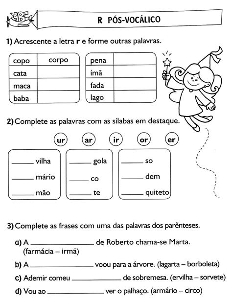 Resultado De Imagem Para Atividades Com Ortografia R Entre Consoante E Vogal Palavras Com Ar