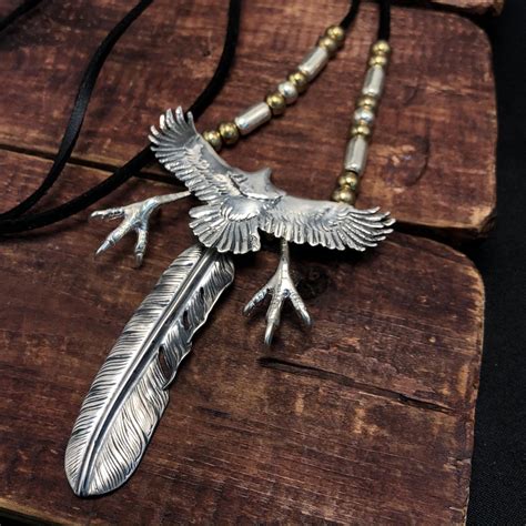 Retro Eagle Claw Feather Necklace 925 Sterling Silver Necklace Boho