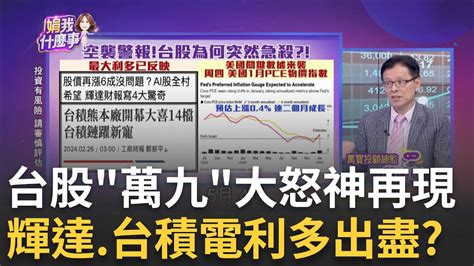 萬九二度挑戰失敗台股盤中急殺近200點 訊號 輝達市值富可敵國僅低於11國gdp超越俄羅斯南韓｜陳斐娟 主持｜【關我什麼事