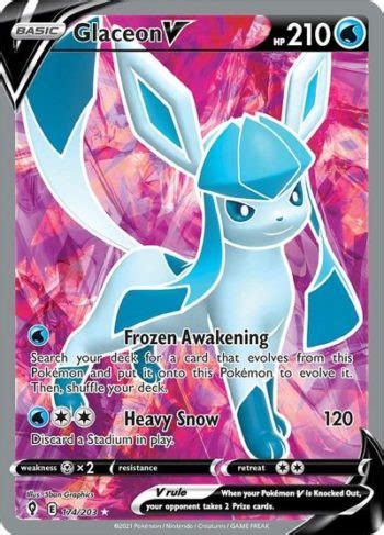 Glaceon V 175 203 Evolving Skies Alternate Art Ultra Rare Shady Bloom