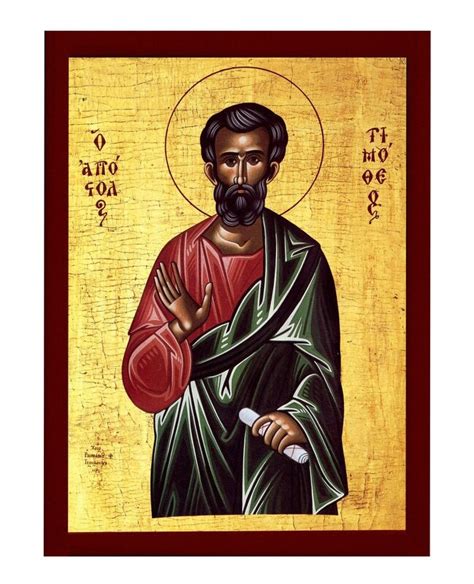 Saint Timothy icon, Handmade Greek Orthodox icon of St Timothy the Apostle, Byzantine art wall ...