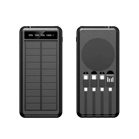 mah solar power bank  led torches wireless charging built