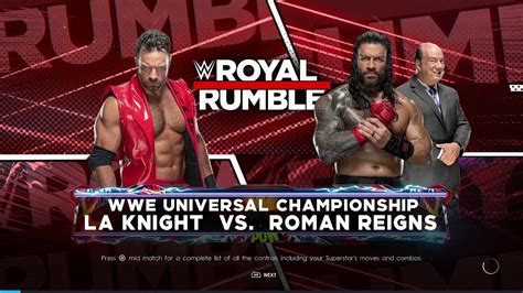 WWE 2K22 LA Knight Vs Roman Reigns YouTube