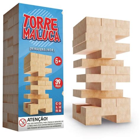 Jogo Diverso Torre Maluca Pe As Em Madeira Coluna Shopee Brasil