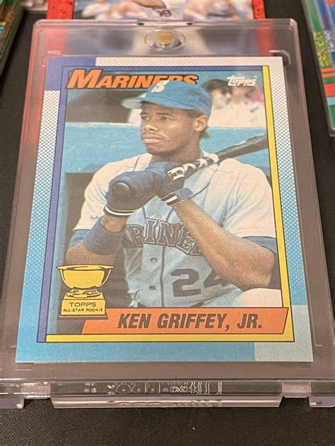 Topps Ken Griffey Jr Rookie Baseball Card Bloody Scar Error