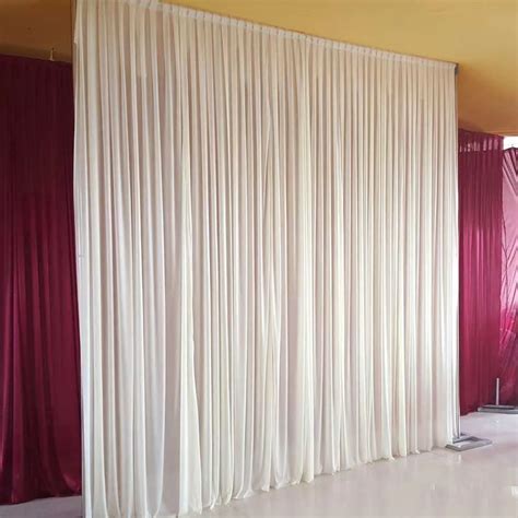 Ivory wedding background 10ft x 10ft ice silk wedding backdrop curtain ...