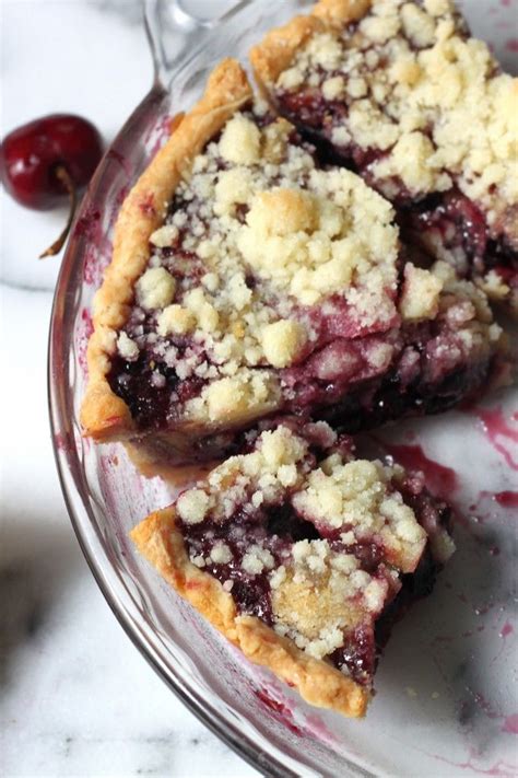 Sweet Cherry Pie With Ginger Crumble Topping Baker By Nature Sweet Cherry Pie Cherry Pie