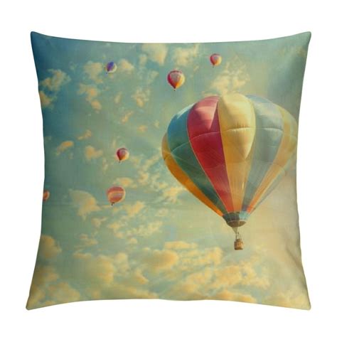 Patifu Balloons Graphic Decorative Throw Pillow Cover For Home Couch