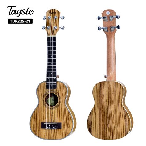 Tayste Oem Brand Wholesale Zebra Wood 21inch Cute Soprano Ukulele China Semi Acoustic Ukulele