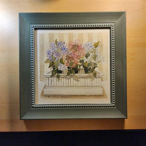 C Winterle Olson Watercolor Floral Print Signed And Framed Etsy