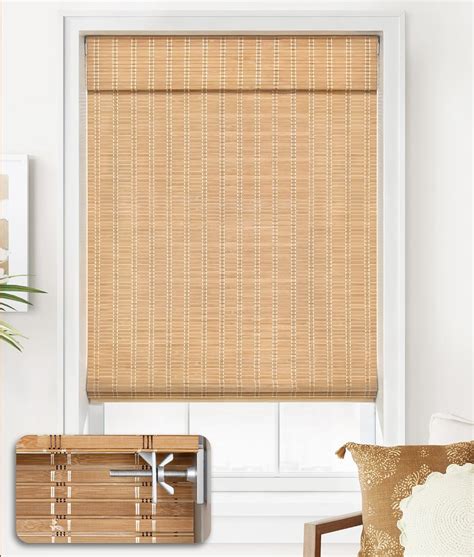 Amazon Lazblinds No Tools No Drill Cordless Bamboo Roman Shades