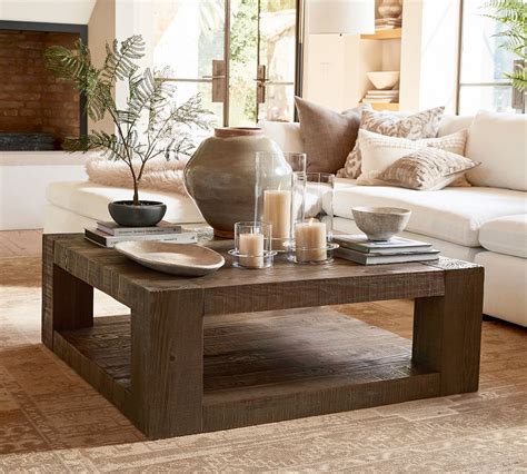 Palisades Square Reclaimed Wood Coffee Table Pottery Barn