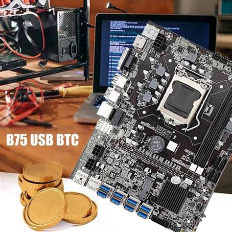 Juego De Placa Base B75 Btc Mining Con Cpu Aleatorias Ventil Cuotas