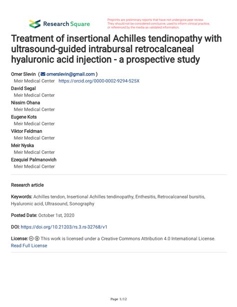 Treatment of Insertional Achilles Tendinopathy with Ultrasound-Guided ...