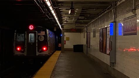 R R A L Trains At Grand Street Bmt Canarsie Line Youtube