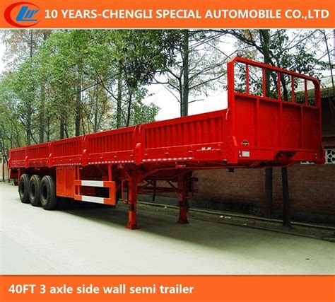 Ton Axle Cargo Semi Trailer China Side Wall Trailer And Cargo Trailer