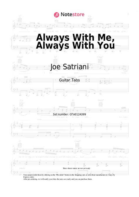 Always With Me, Always With You tabs guitar Joe Satriani in Note-Store ...