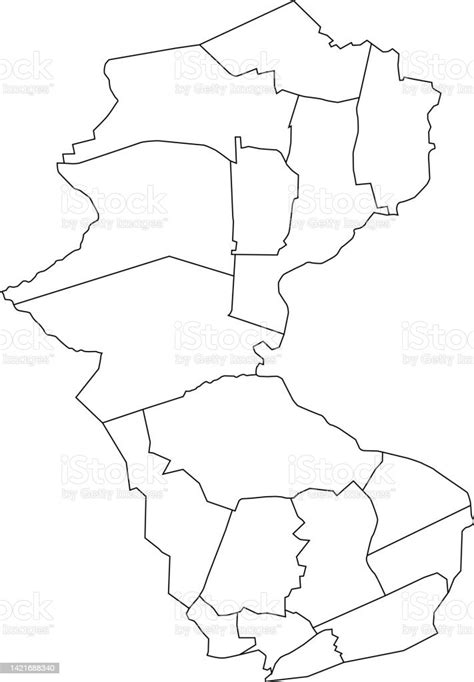 Ilustración De Mapa De Distritos Blancos De Bottrop Alemania Y Más Vectores Libres De Derechos