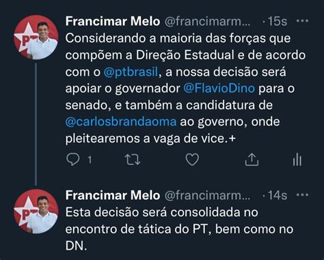 Presidente do PT no Maranhão declara apoio a Carlos Brandão e partido