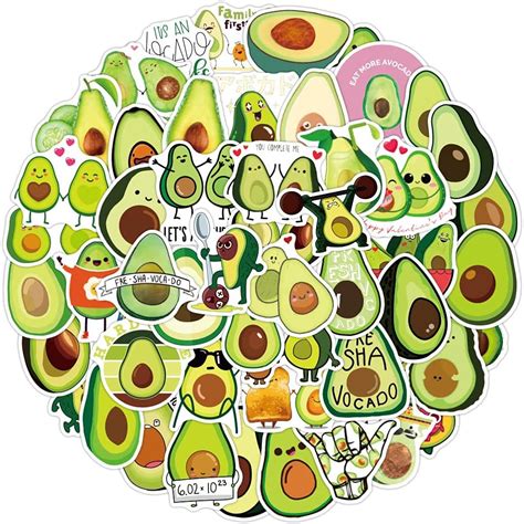 50pcs Avocado Stickers For Kids Cute Fruit Stickers For