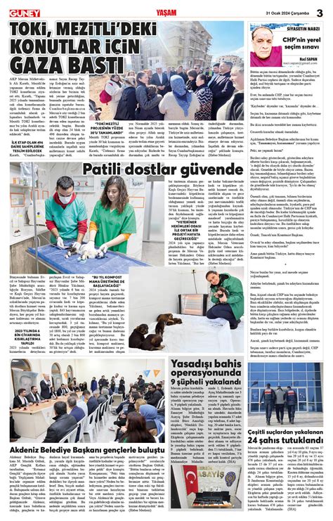 Güney Gazetesi Mersin Gazete Sayfası