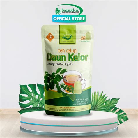 Teh Daun Kelor Moringa Tea Herbal Tazakka Isi Kantung Celup