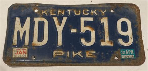 Vintage Kentucky License Plate Mdy Pike Ebay