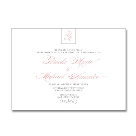 Classic Monogram Wedding Invitations – Wants and Wishes