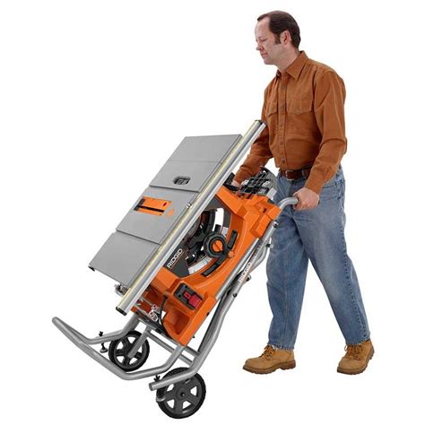 Ridgid 15 Amp Corded 10 In Heavy Duty Portable Table Saw With Stand