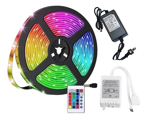 Cinta Led Tira Luces Mts Rgb Multicolor Con Control Deluxe