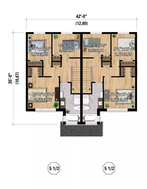 Contemporary Style Triplex House Plan 9023 The Sherrod 9023