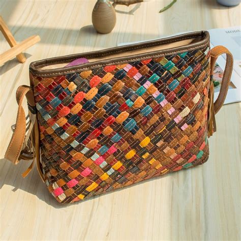 Genuine Leather Weave Tassel Shoulder Bag Power Day Sale