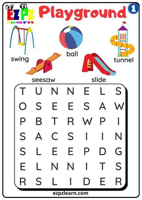 Playground 1 Easy Word Search Vocabulary For Kids Free Pdf Download