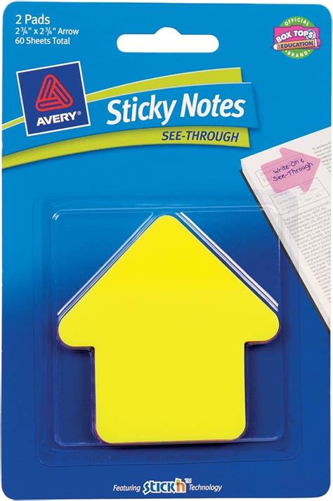 Amazon Avery Sticky Notes See Through Large Arrow X