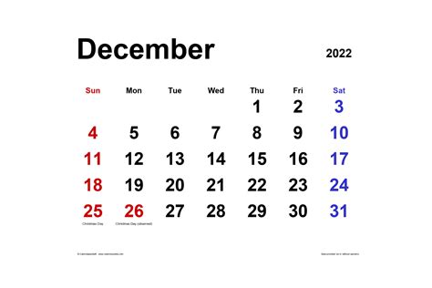 40 Splendid Printable December Calendar 2022 Designs