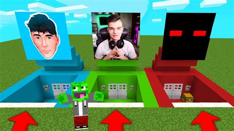 NIE WYBIERZ ZŁEJ SEKRETNEJ BAZY w Minecraft Wojan Palion ON YouTube