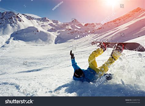 Snowboard Crash Stock Photo Edit Now 234857722