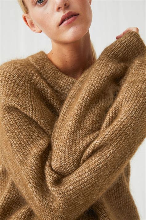 Mohair Blend Jumper Dark Beige Arket Knitwear Knit Fashion Arket