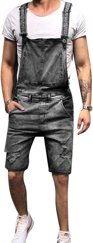 Guocu Jeans Jumpsuit Voor Heren Korte Broek Korte Jeans Jumpsuit