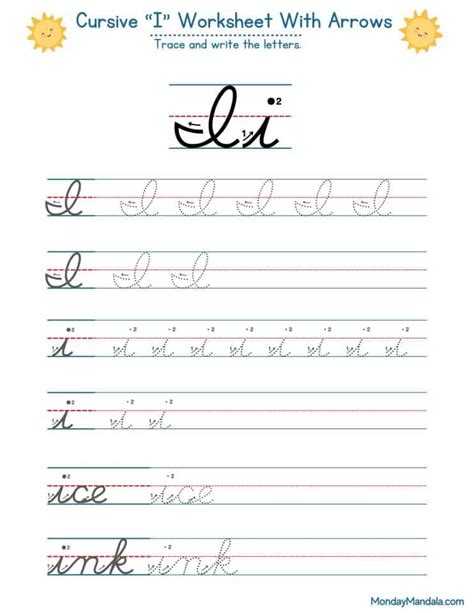 10 Cursive I Worksheets (Free Letter Writing Printables)