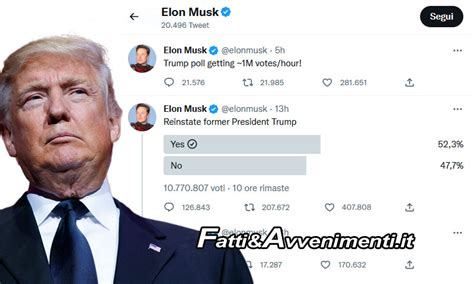 Trump Torner Su Twitter Musk Apre Sondaggio Vox Populi Vox Dei