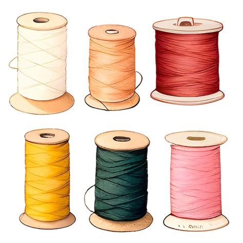 Premium Vector Watercolor Colorful Yarn Clipart Set