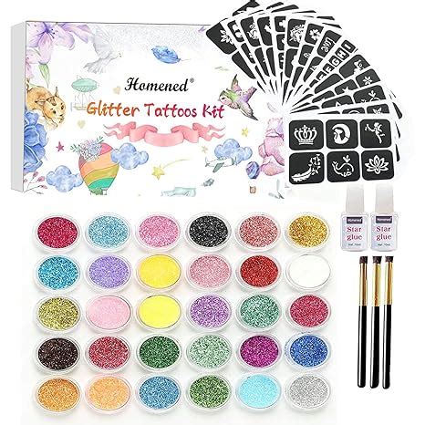 Glitzer Tattoo Set Farben Glitzer Tattoos Kinder Glitzer Make Up