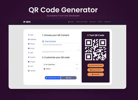 Front End Developer QR Code Generator By Ayoub Ghiouani On Dribbble