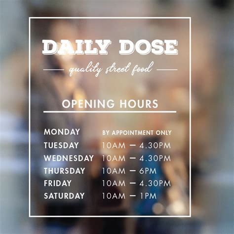 Business Hours Sign - Business Name and Hours of Operation Sign 157