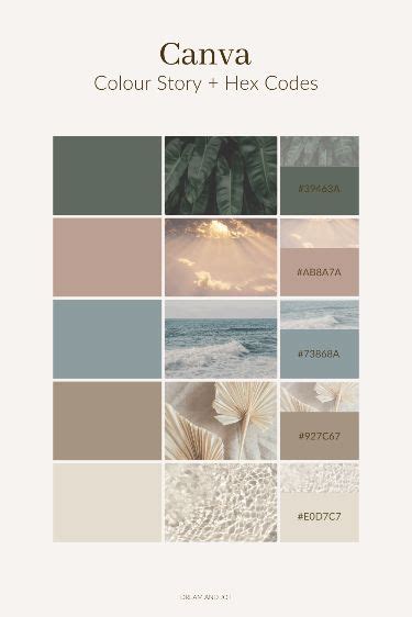 Canva Colour Palette With Hex Codes Canva Designs In Nature