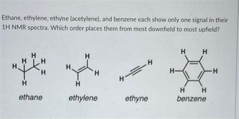 Solved Ethane Ethylene Ethyne Acetylene And Benzene