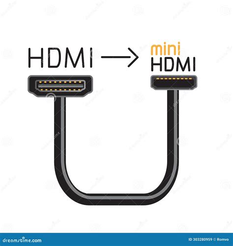 HDMI To MiniHDMI Hardware Interface Cable Stock Vector - Illustration ...