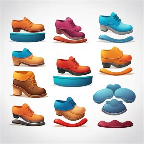 Premium Vector A Collection Of Shoes With Different Colors And Shapes