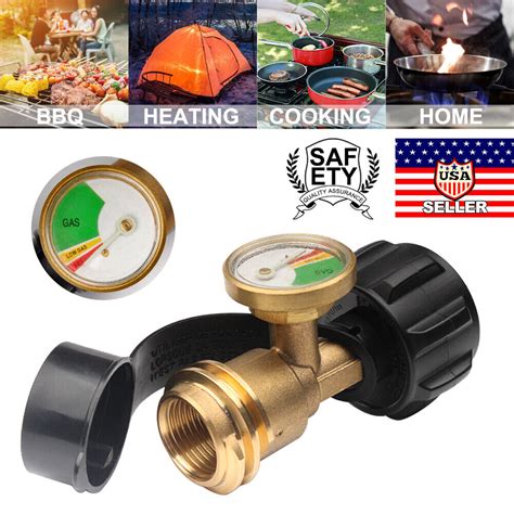 Propane Tank Gauge Rv Pressure Brass Adapter Gas Level Meter Grill Bbq Indicator La Paz County